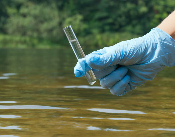 Water sample collection illustrating groundwater as a potential natural source of radon gas in some regions